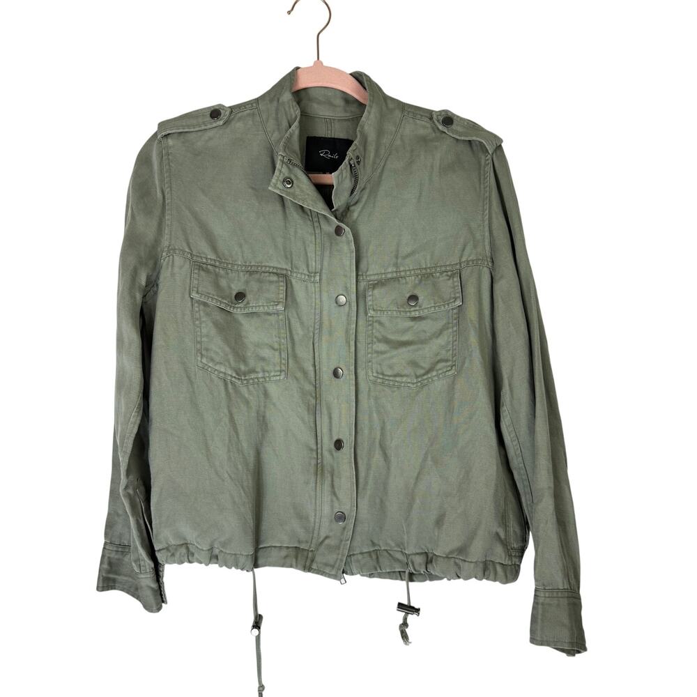 Rails Collins Sage Green Utility Linen Blend Long Sleeves‎ Fall Jacket Size XS